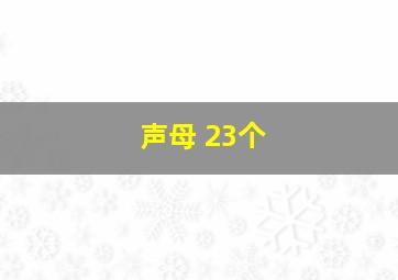 声母 23个